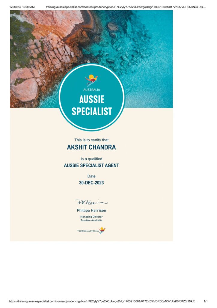 Akshit Chandra Australia Specialist certificate 1