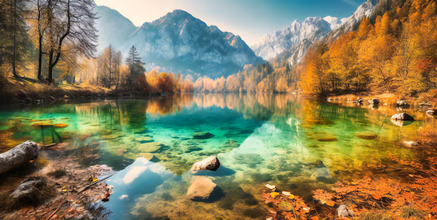 lake with mountains background beautiful autumn day 875722 16809
